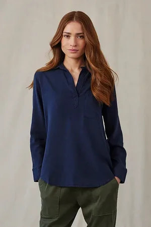 Bella Dahl Long Sleeve Pullover Tunic Endless Sea