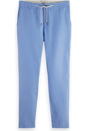 Scotch&Soda Warren - Cotton/ Linen Twill Jogger Tile Blue