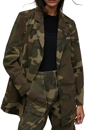 AllSaints Aleida Camo Blazer Camo Green
