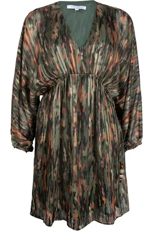 SCALPERS Sant Sleeve Dress Khaki