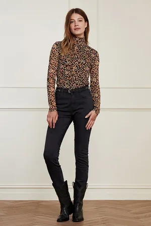 Fabienne Chapot Eva Slim Embro Trousers Black