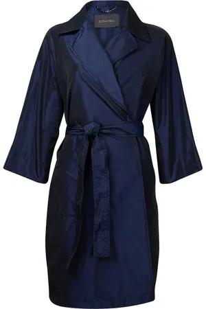 Elena Miro Taffeta Overcoat Blue