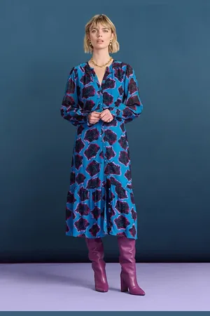 POM Amsterdam Dress - Flower Pop Blue