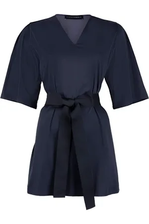 Marcell Von Berlin Womens Oversized V Neck Shirt Black