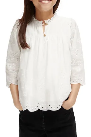 Scotch&Soda Broderie Anglaise Star Top Off White