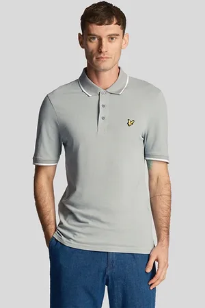 Lyle & Scott Tipped Polo Shirt Slate Blue / White