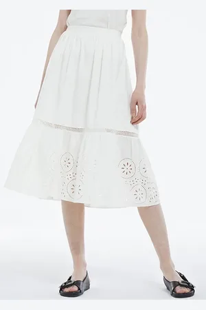 The Kooples Long Skirt With Embroidery White