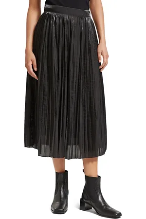 Scotch&Soda Pleated High Rise Maxi Skirt Evening Black