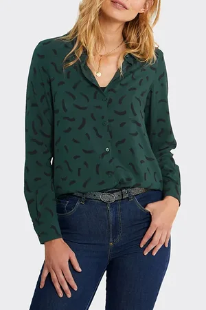 ICODE Imperial Green Wave Print Shirt