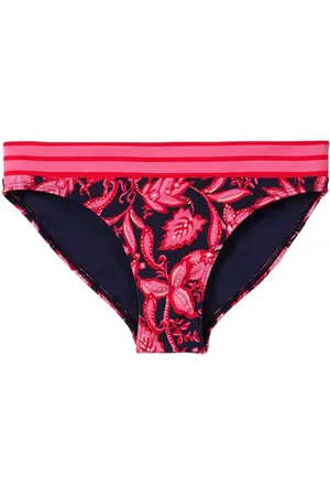 Boden Ithaca Panel Bikini Bottoms French Navy, Wild Flora