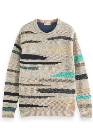 Scotch&Soda Melange Jacquard Striped Crewneck Pullover Combo A
