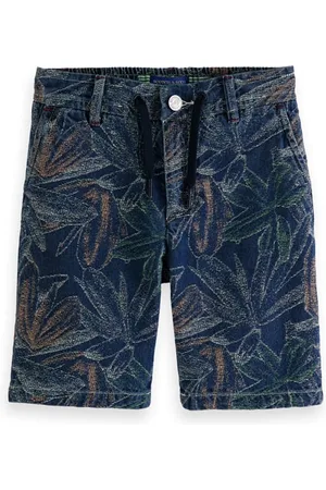 Scotch&Soda Leaves Jacquard Denim Short Indigo Jacquard