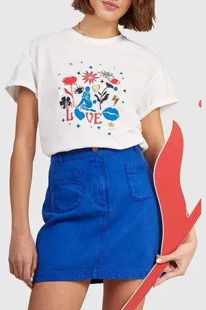 ICODE T-shirt With Arty Woman Image And Slogan
