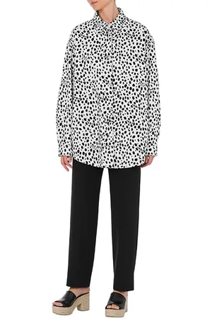 Moschino Leopard Print Shirt Jacket White