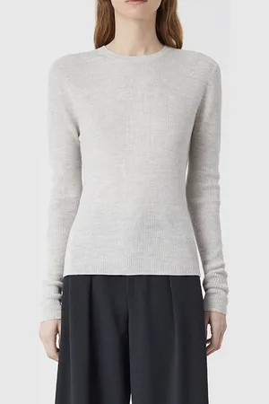 Closed Women Crew Rib Longsleeve Knits Grey Alabaster