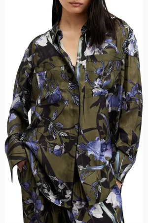 AllSaints Eve Batu Shirt Deep Khaki Green
