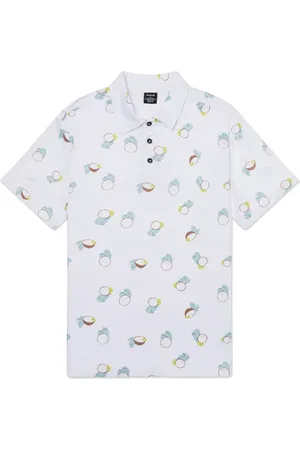 Hurley H2o-dri Ace Fiesta Mesh Polo Short Sleeve Wht Combo