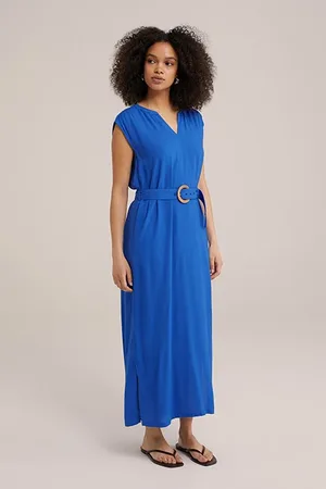 WE Fashion Dress Mid Length Cobalt Blue