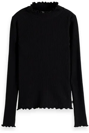 Scotch&Soda High-neck Fitted Long-sleeved T-shirt Black