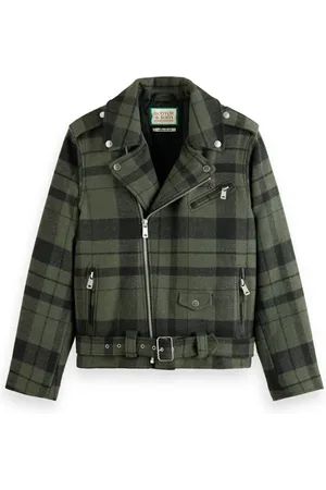 Scotch&Soda Check Biker Jacket Army Check