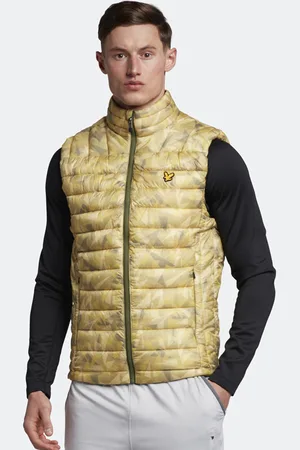 Lyle & Scott Lightweight Quilted Collar Gilet Bay Green Print
