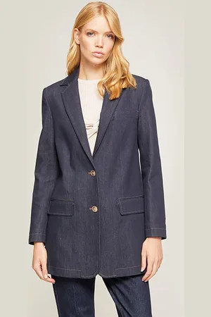 Motivi Oversized Denim Blazer Blue