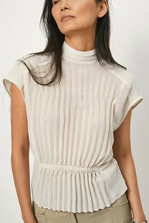 Dante 6 Penelope Gathered Detail Top Whisper Chalk