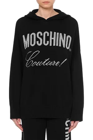 Moschino Wool Sweater With Hood Black