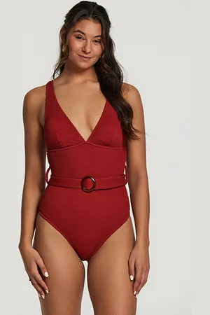 Shiwi Amy Swimsuit Riviera Structure Ochre Brown