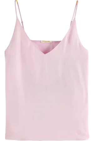 Scotch&Soda Woven/jersey V-neck Tank Lavender