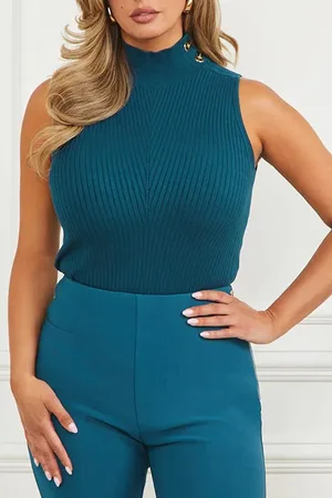Guess GUESS Alice Sl Tn Sweater Top Blue Opal