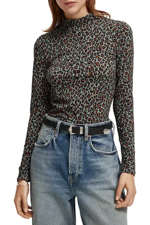 Scotch&Soda All Over Printed Mockneck Long Sleeved Shirt Creatures Of Th