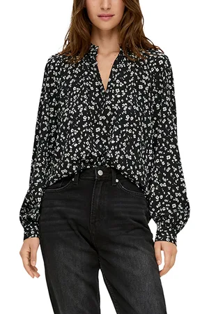 QS by s.Oliver Blouses Grey/black