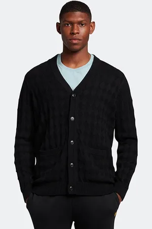 Lyle & Scott Argyle Cardigan Jet Black