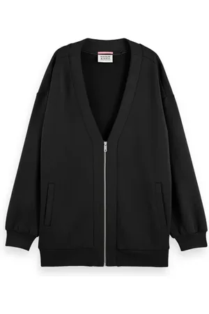 Scotch&Soda Oversized Jersey Bomber Jacket Black