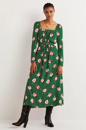 Boden Square Neck Maxi Dress Grn