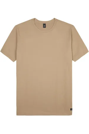 Wahts Woods-carbon | Crew Neck T-shirt Deep Beige