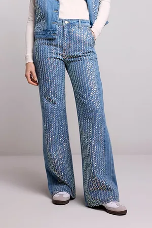 Summum Woman Wideleg Jeans Light Cotton Shine Denim