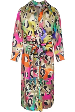 MUCHO GUSTO Silk Dress Scandicci Multicolor Leopard