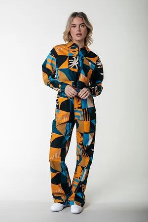 Colourful rebel Melody Big Scenery Straight Pants Tangerine