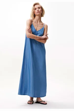 Catwalk Junkie Relaxed Strap Dress Blue