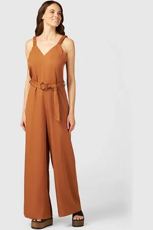 Oltre Flowing Jumpsuit In Lyocell Brown