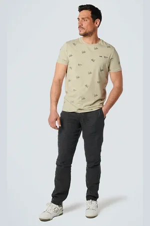 No Excess T-shirt Crewneck Allover Printed 3 Colour Stripe Light Army