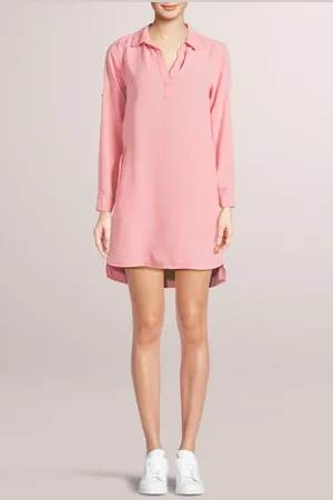 Bella Dahl Long Sleeve A-line Dress Blossom Pink