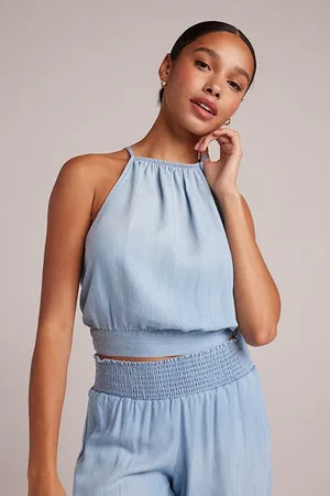Bella Dahl Side Tie Button Halter Caribbean Wash
