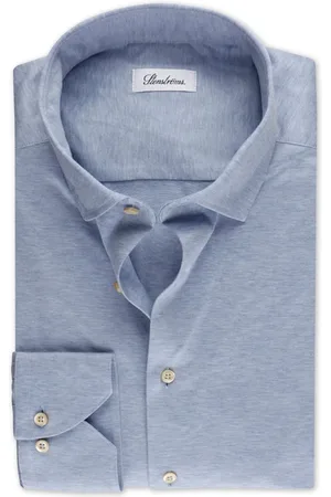 Stenströms Jersey Shirt, Fitted Body Light Blue