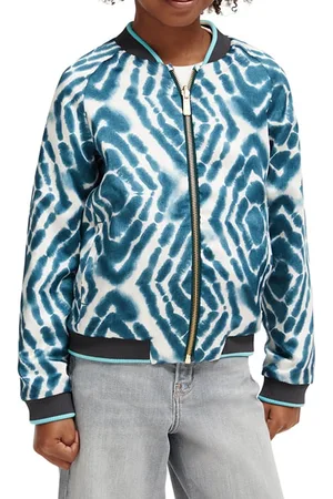 Scotch&Soda Reversible Bomber Jacket Disco Tie Dye Bottle Green