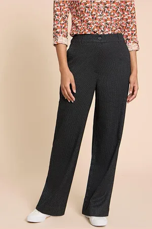 White Stuff Belle Tweedy Wide Leg Trouser Black