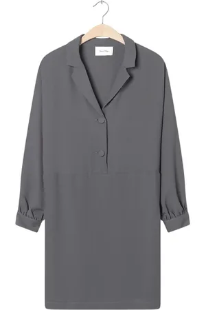 American Vintage Fitted Dress With 3/4-length Sleeves Zinc
