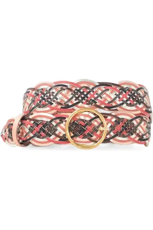 ICODE Copper Pink Woven Leather Wide Belt